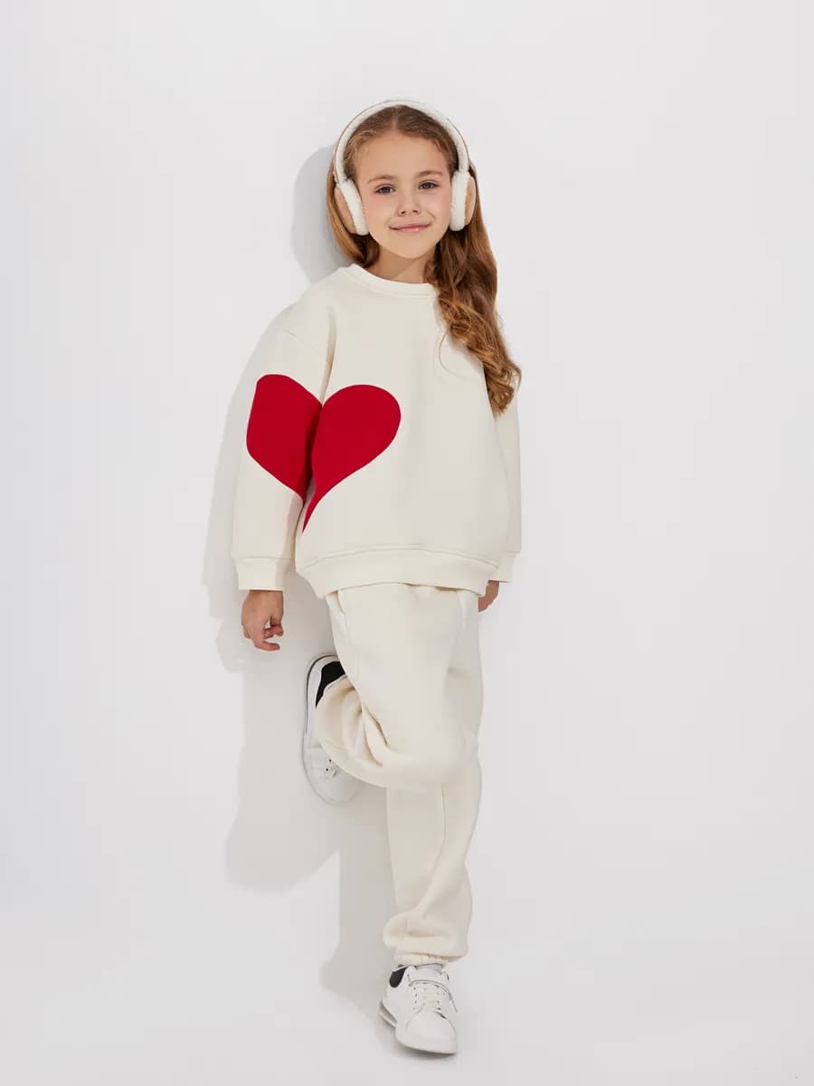 Костюм спортивный худи и джоггеры с начесом оверсайз крой