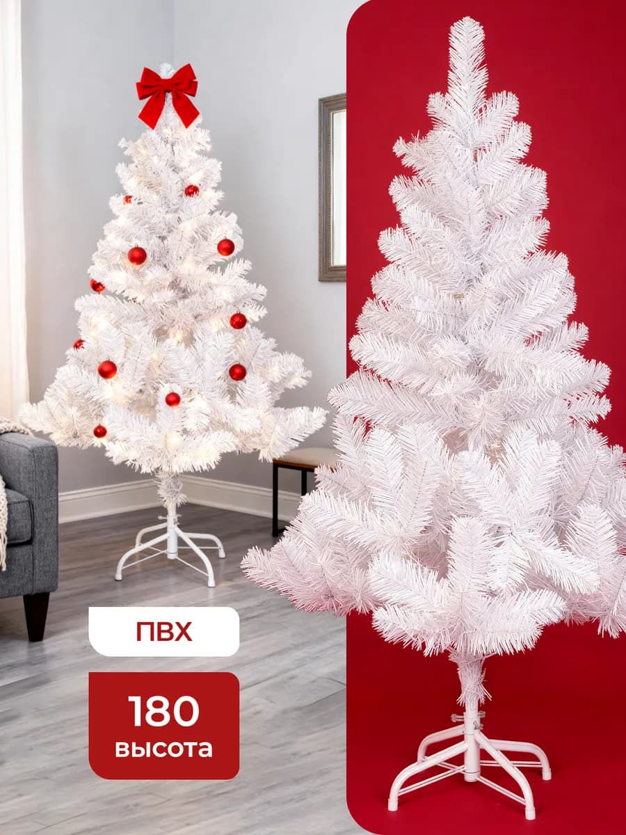 Елка искусственная 180 см пушистая новогодняя ПВХ - фото 1