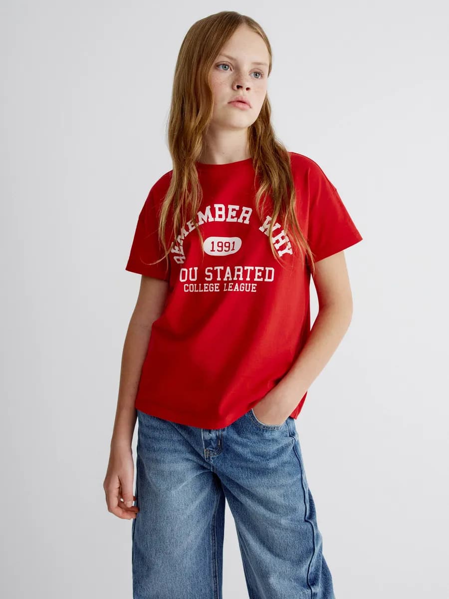 Футболка хлопковая свободная с принтом