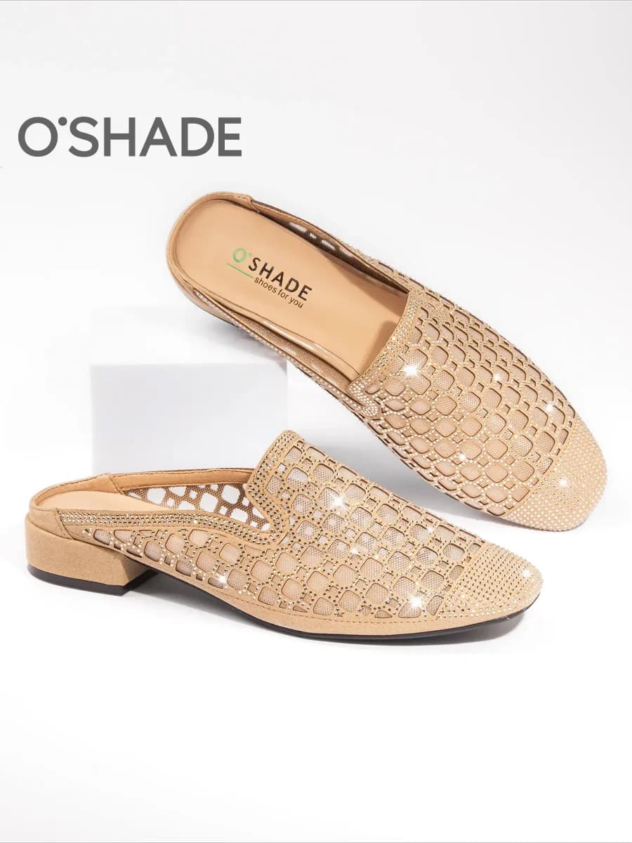 Мюли со стразами женские