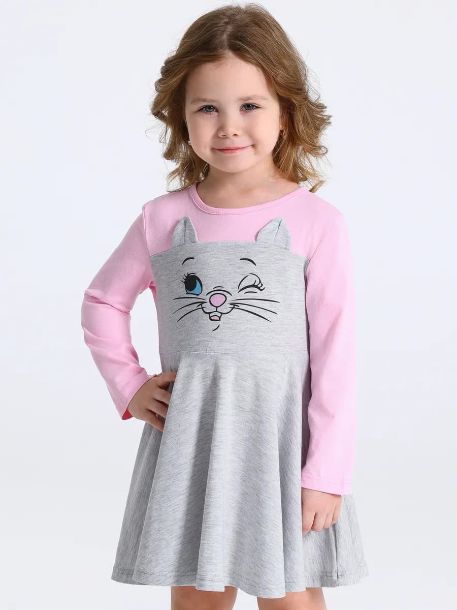 Платье с ушками для девочки в садик хлопок