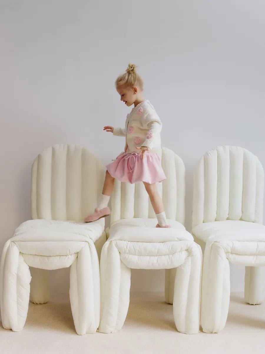 Юбка-баллон трикотажная розовая с бантиками