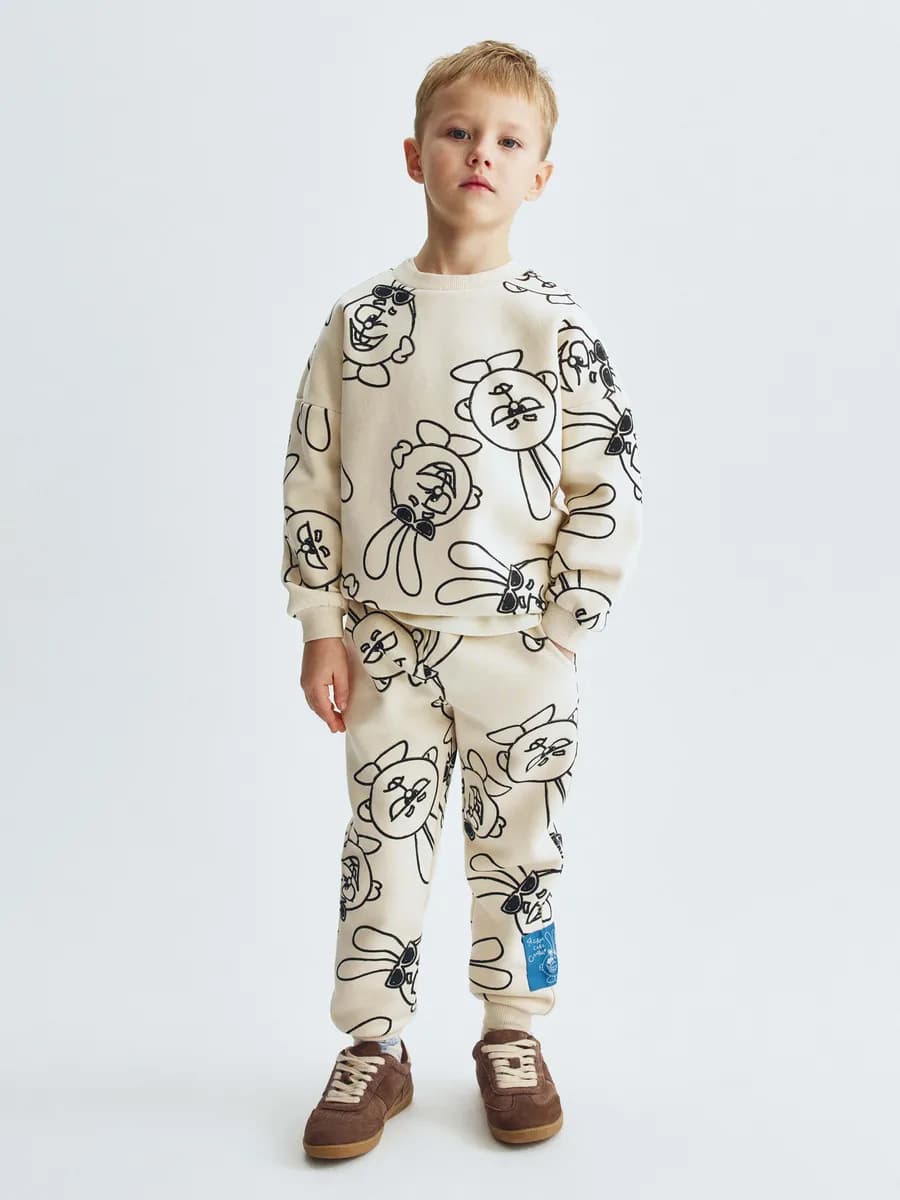 Брюки джоггеры утепленные с принтом x Смешарики