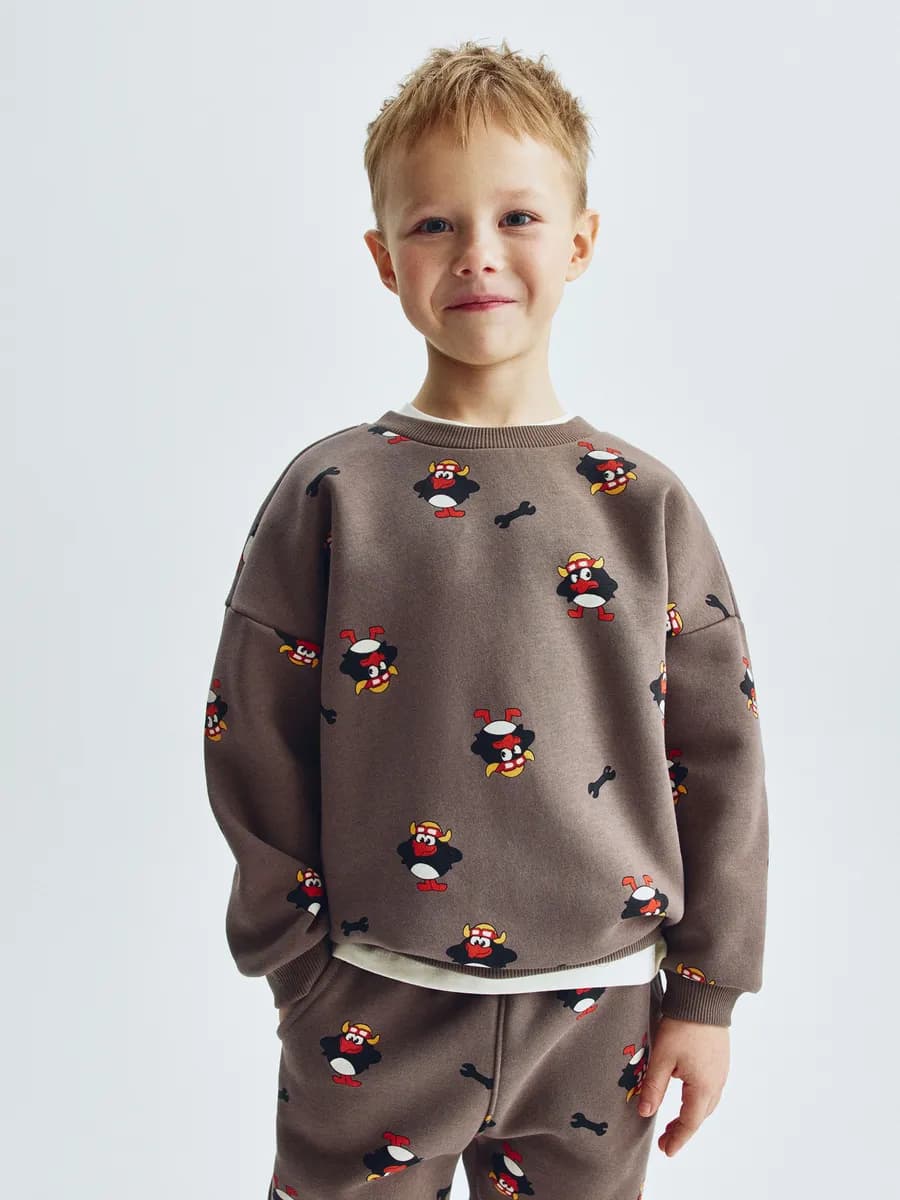 Свитшот оверсайз утепленный с принтом x Смешарики