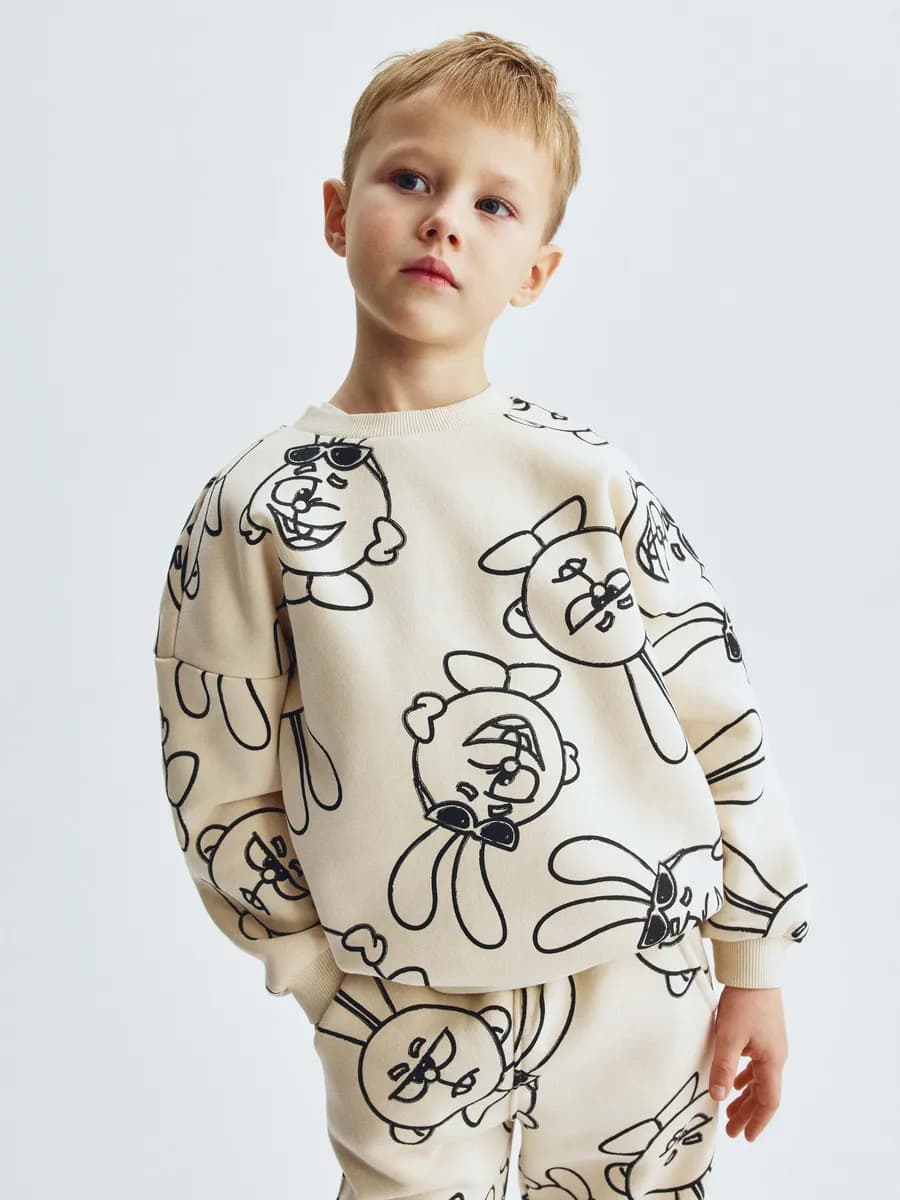 Свитшот оверсайз утепленный с принтом x Смешарики