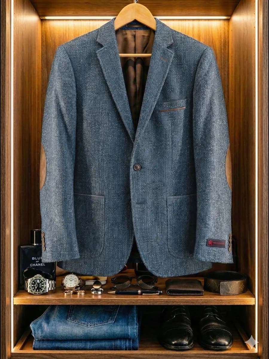 Пиджак классический под джинсы в офис повседневный - фото 1