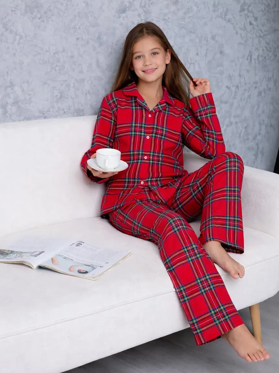 Пижама детская со штанами хлопок новогодняя