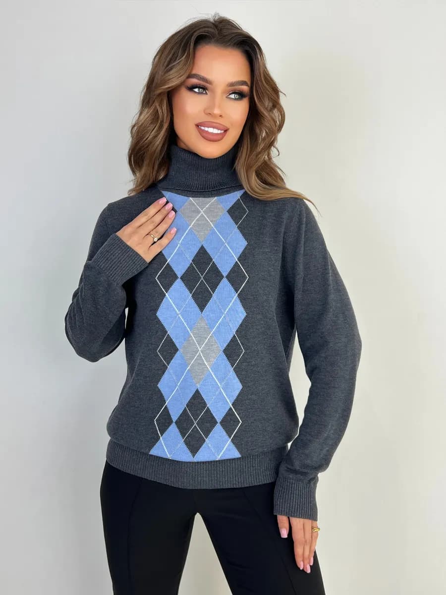 Водолазка с ромбами