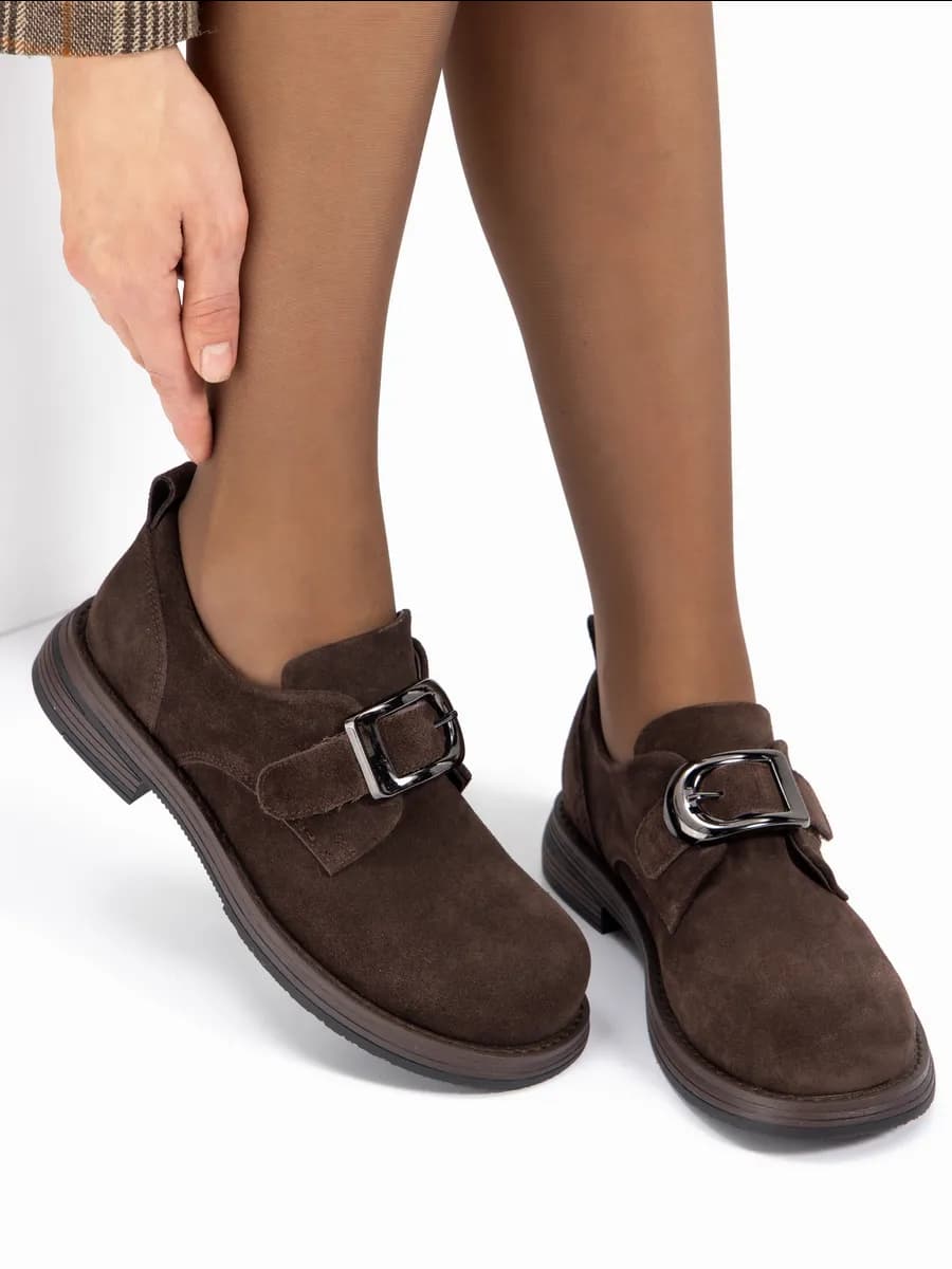 Полуботинки женские коричневые - фото 1