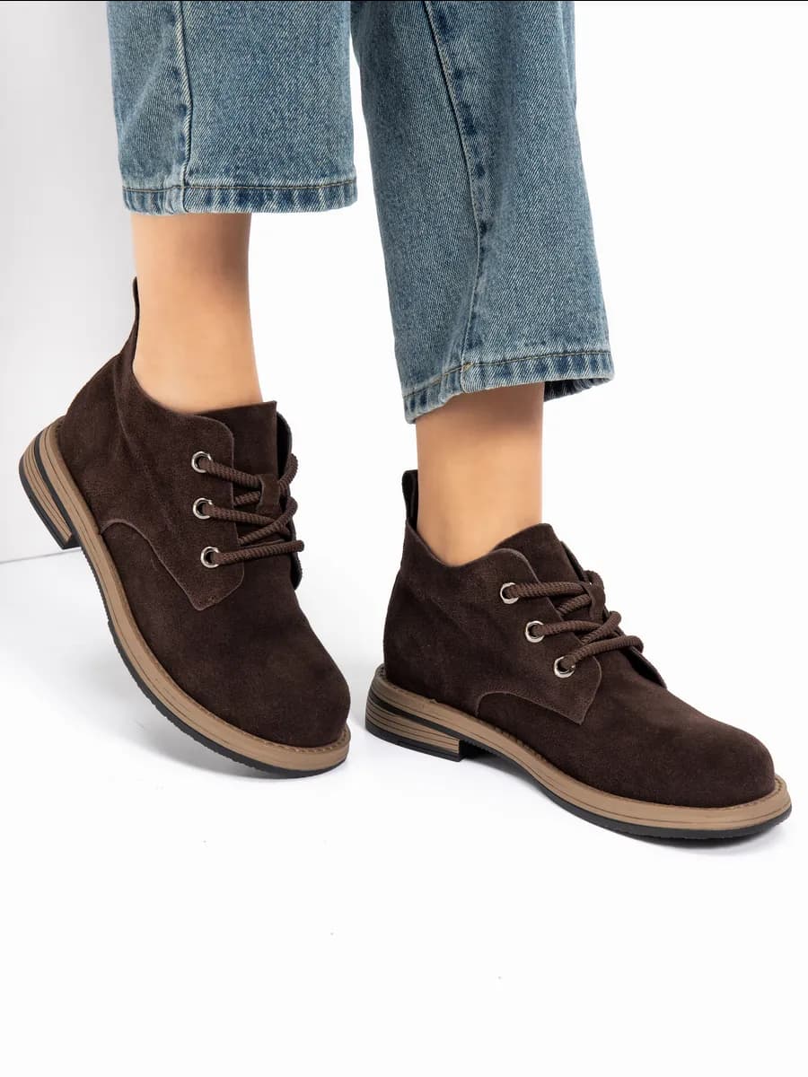 Ботинки коричневые женские демисезонные - фото 1