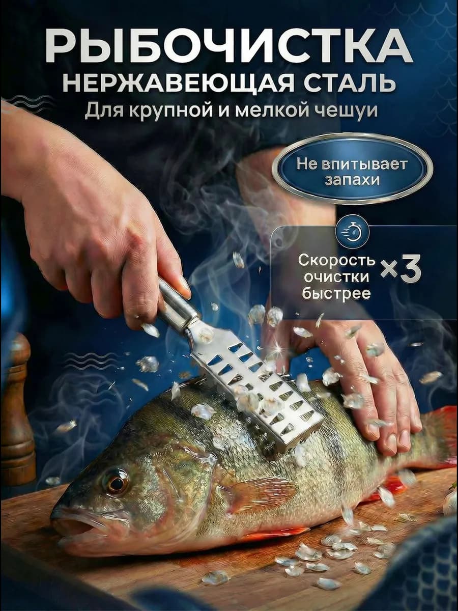 Нож кухонный Рыбочистка для чешуи металлическая