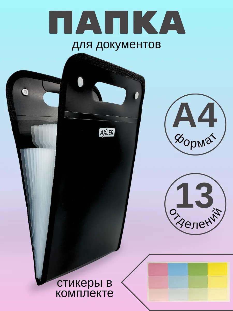 Папка для хранения документов пластиковая с отделениями А4