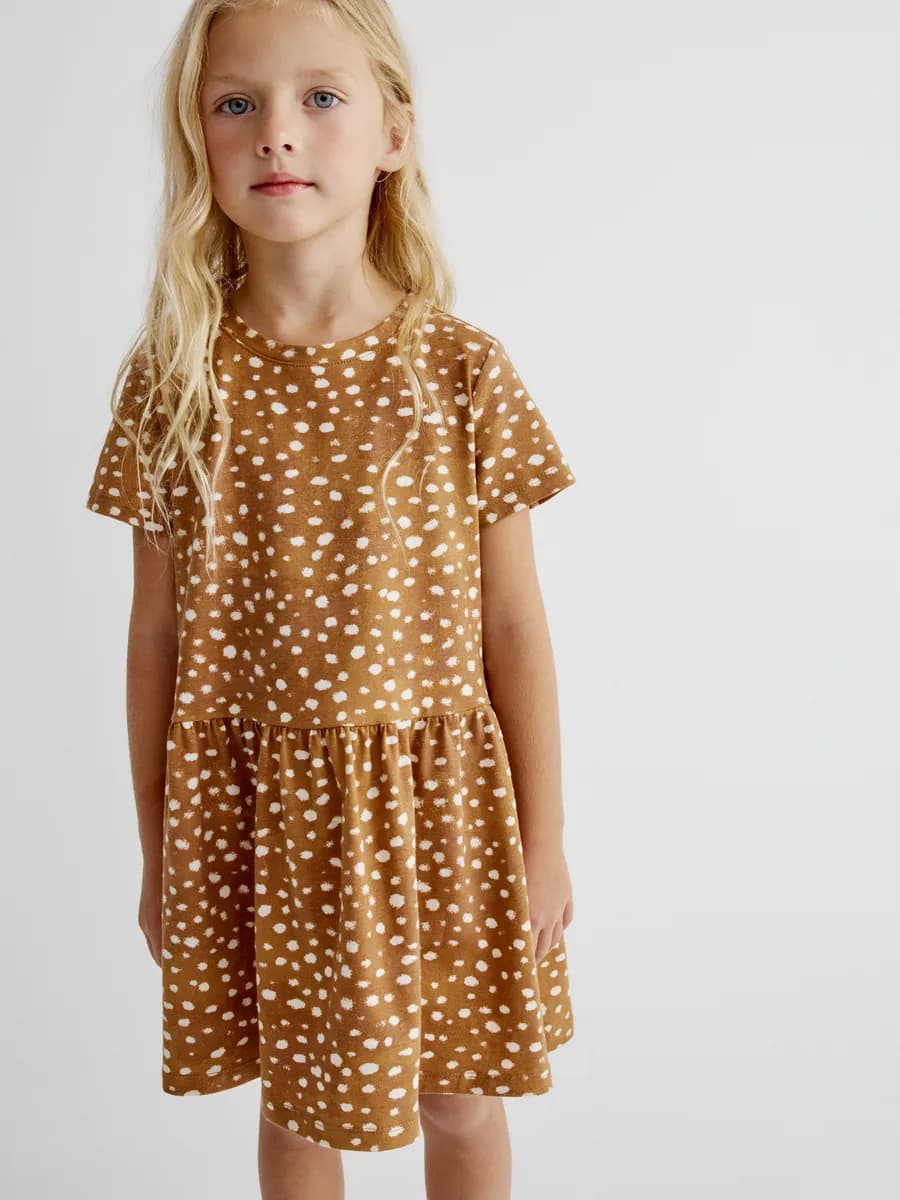 Платье трикотажное для детского сада с принтом