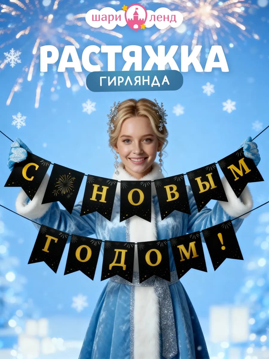 Набор новогодний флаги