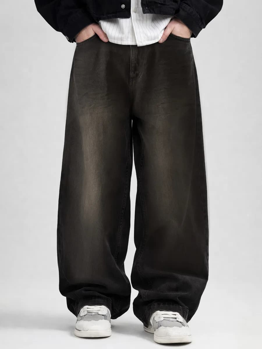 Джинсы багги подростковые широкие - фото 1