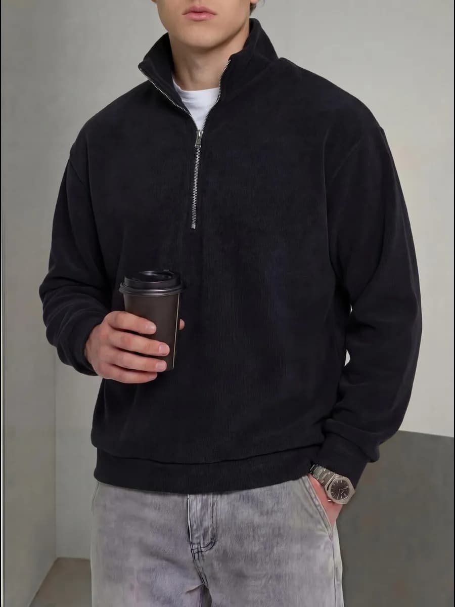 Джемпер на молнии теплый с воротником