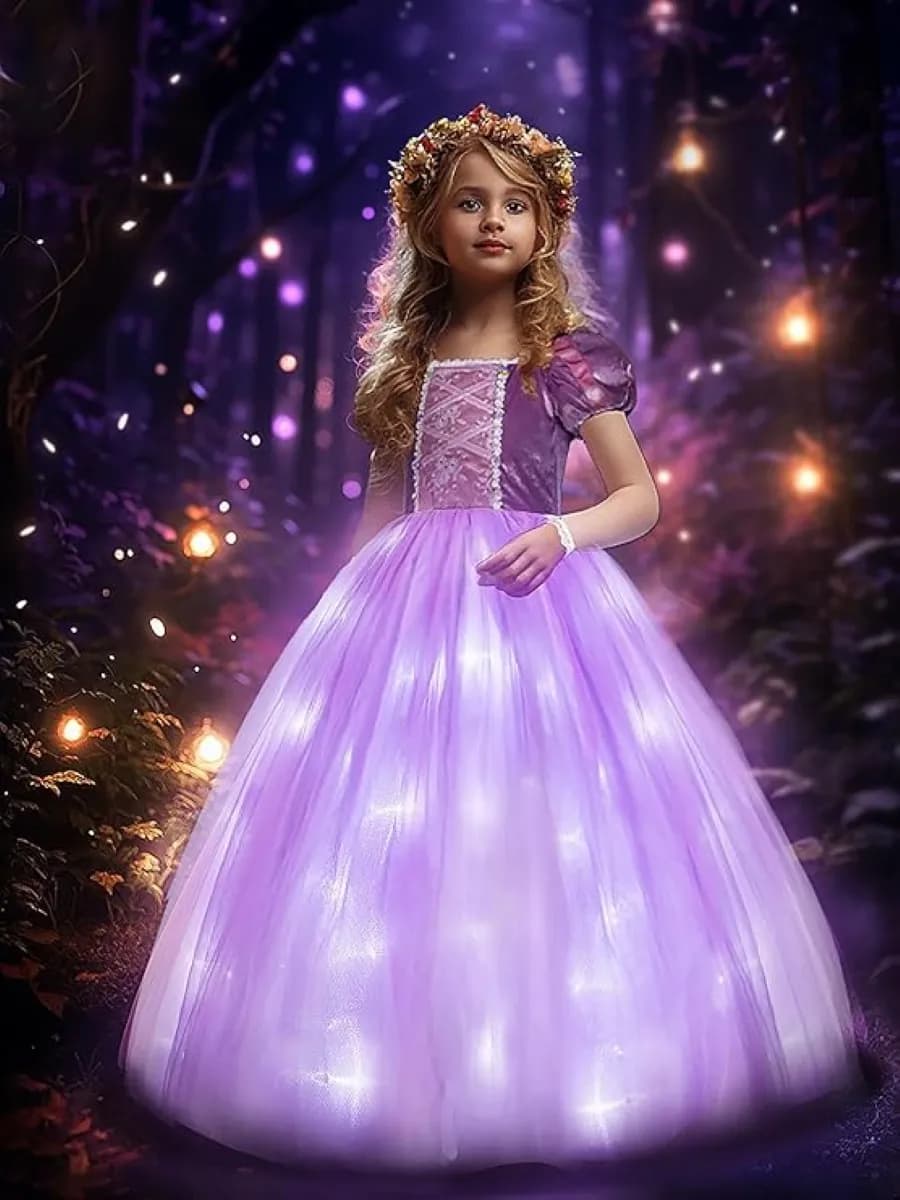Платье Рапунцель светящееся 2 предмета