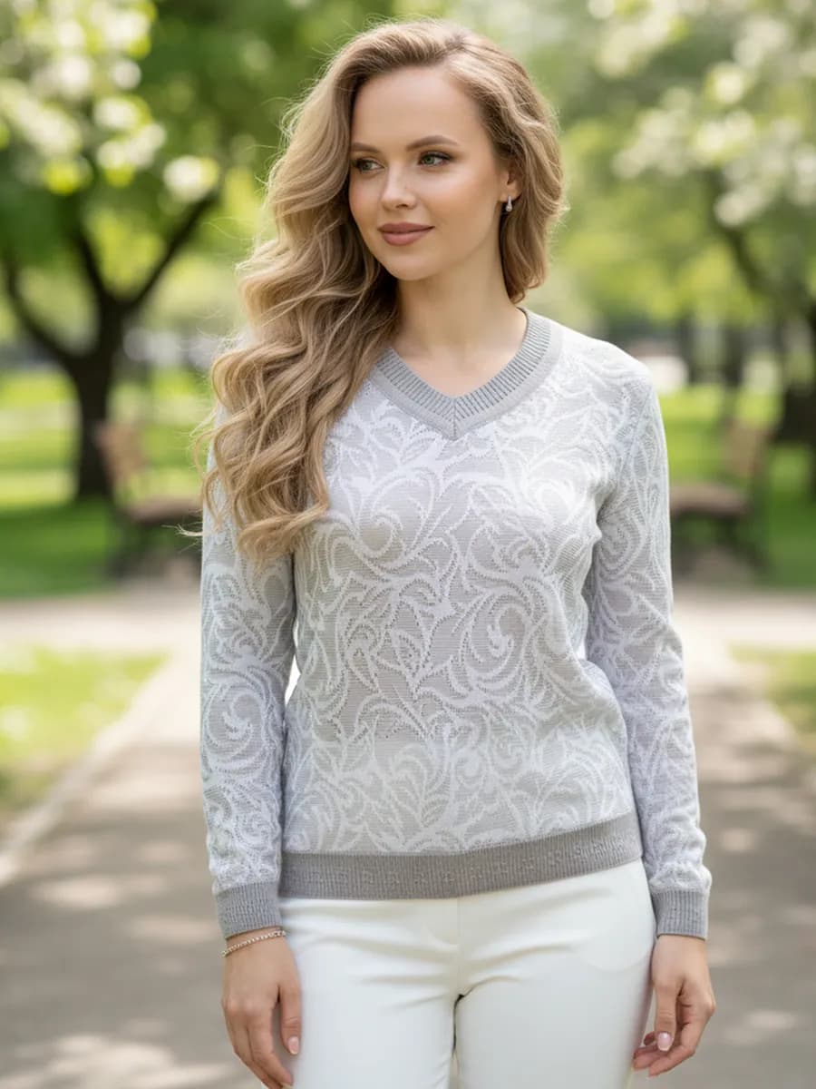 Джемпер трикотажный больших размеров весна