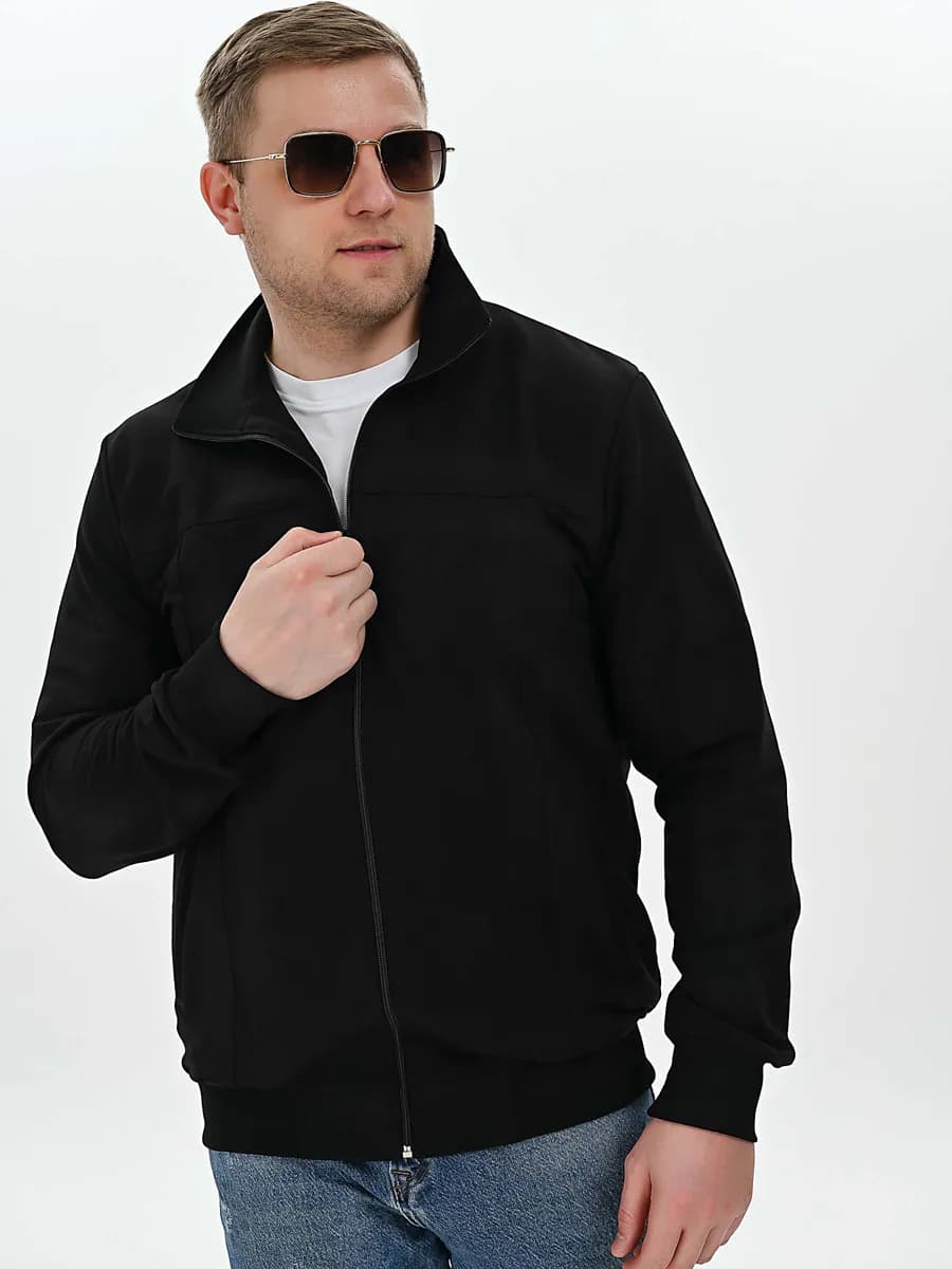 Толстовка зип на молнии однотонная без капюшона