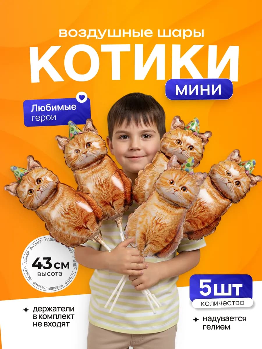 Воздушные шарики Котик в колпаке