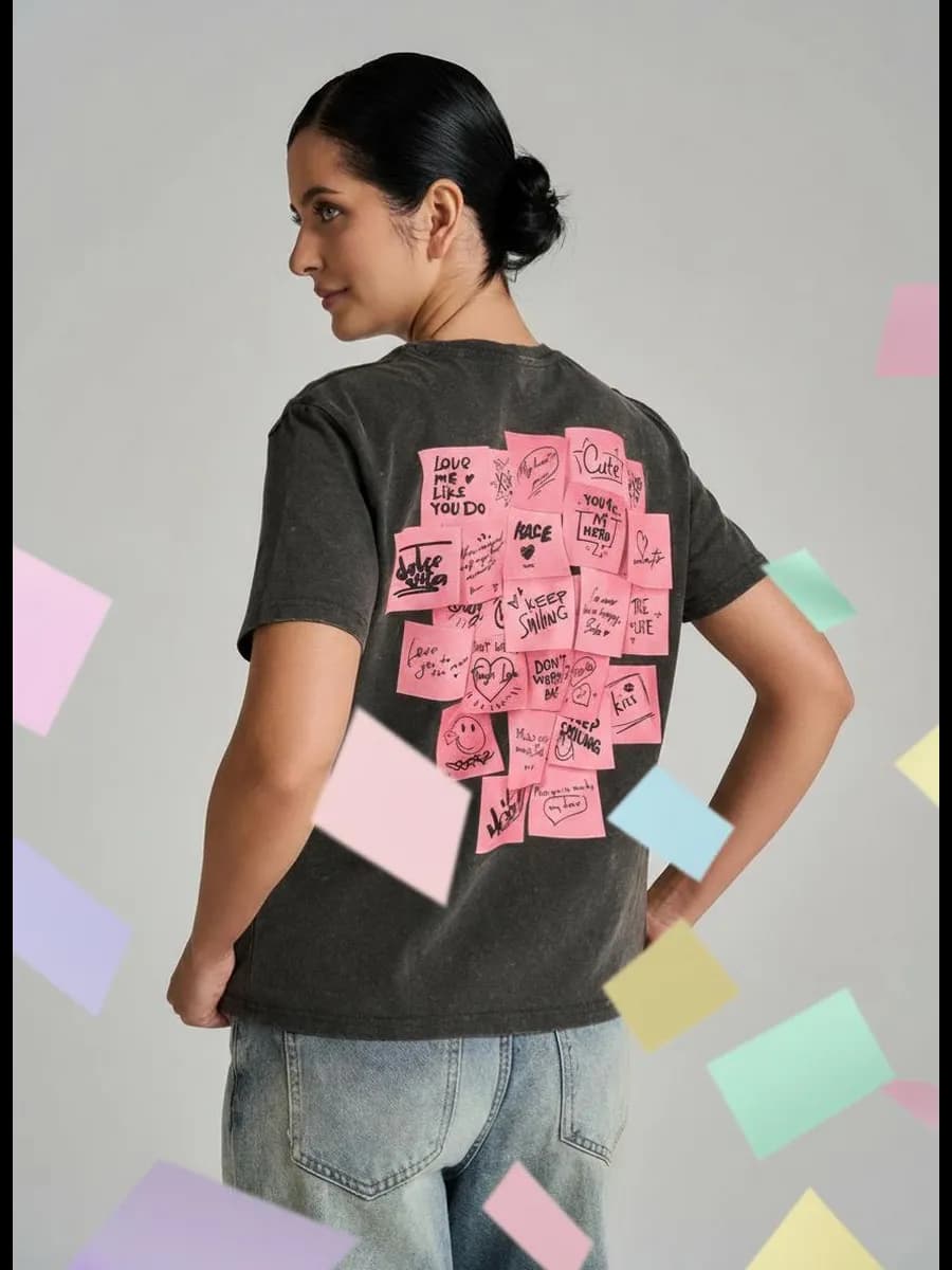 Футболка с вареным эффектом и принтом