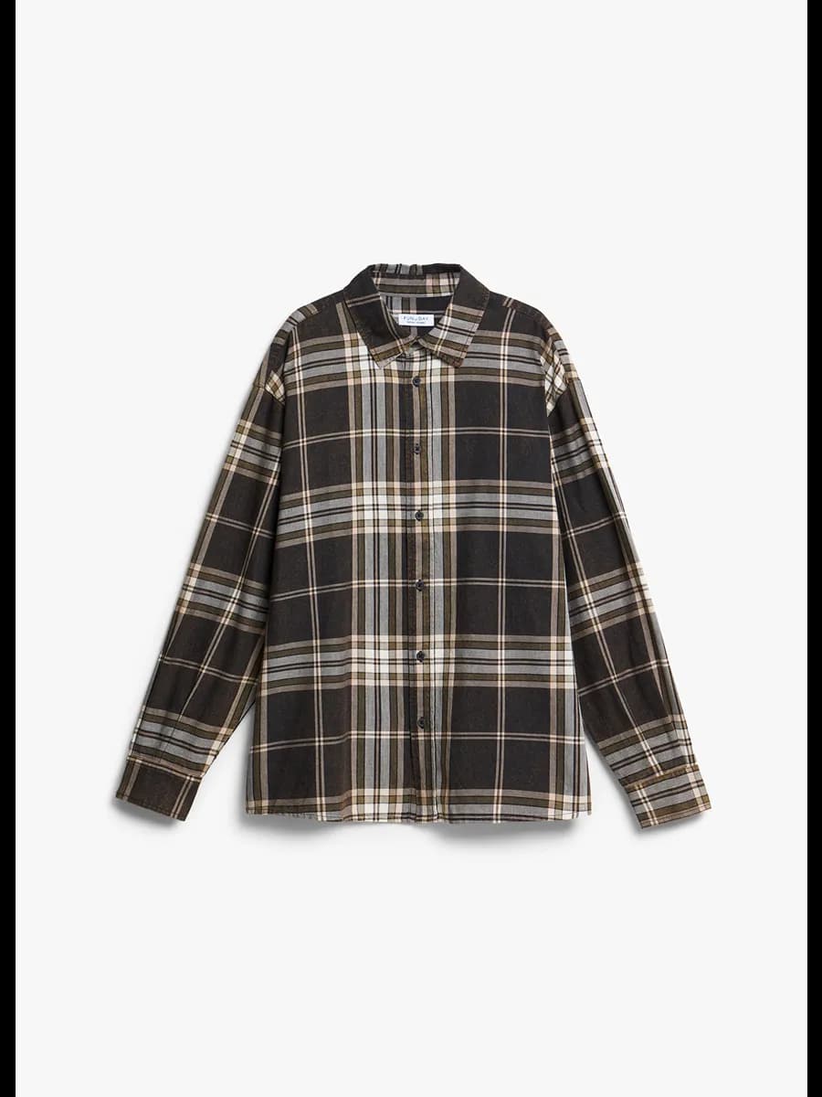 Рубашка фланелевая коричневая