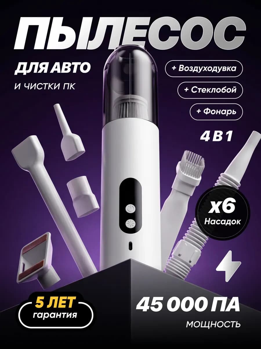 Пылесос для автомобиля, автомобильный и беспроводной