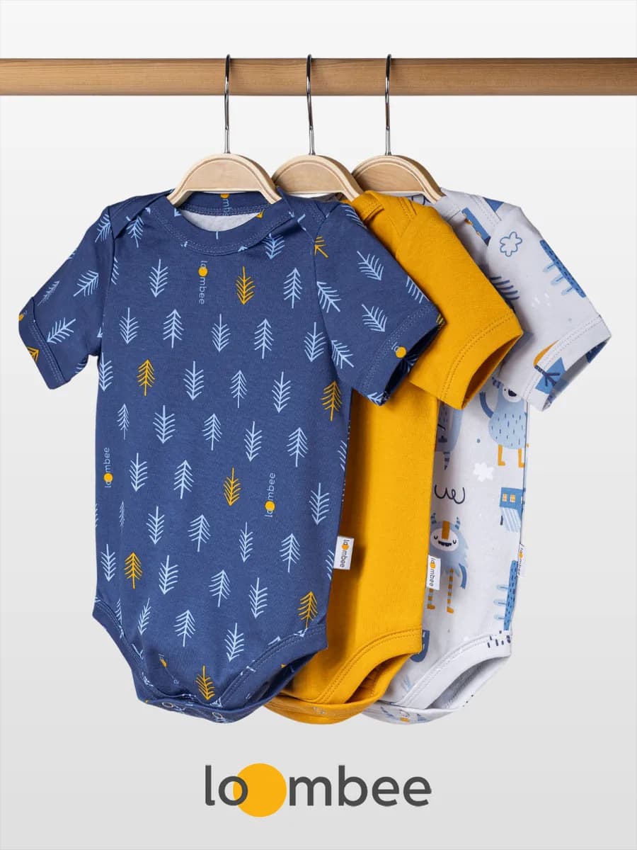 Боди для новорожденных с коротким рукавом 3 шт