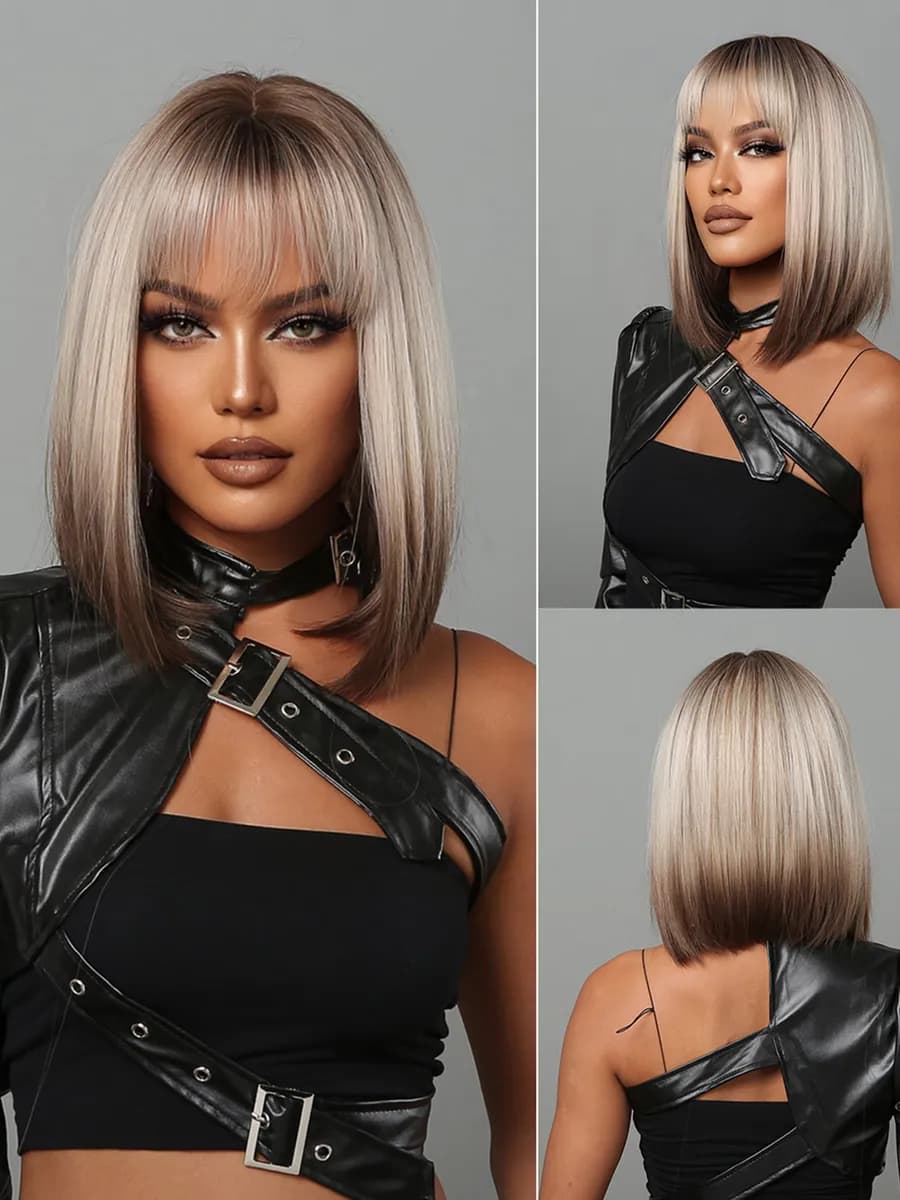 парик блонд короткий с челкой