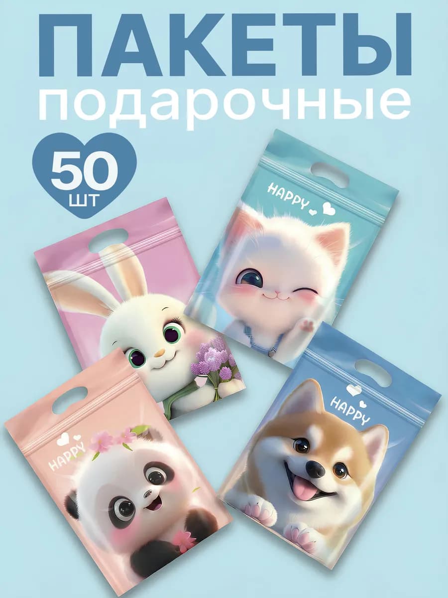 Пакеты для конфет подарочные в сад и школу с рисунком