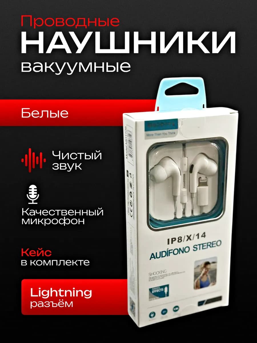 Наушники проводные вакуумные в кейсе