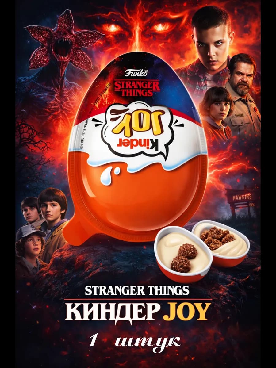 Киндер Joy Stranger Things очень странные дела 1 штук