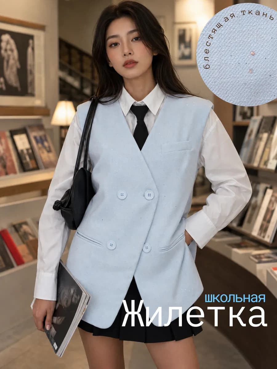 Жилетка летняя твидовая удлиненная