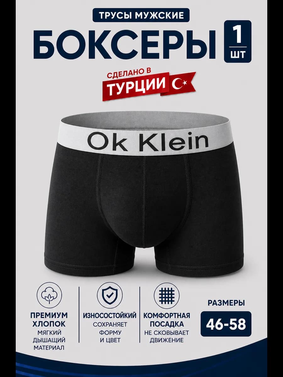 Трусы боксеры хлопок набор 1 шт