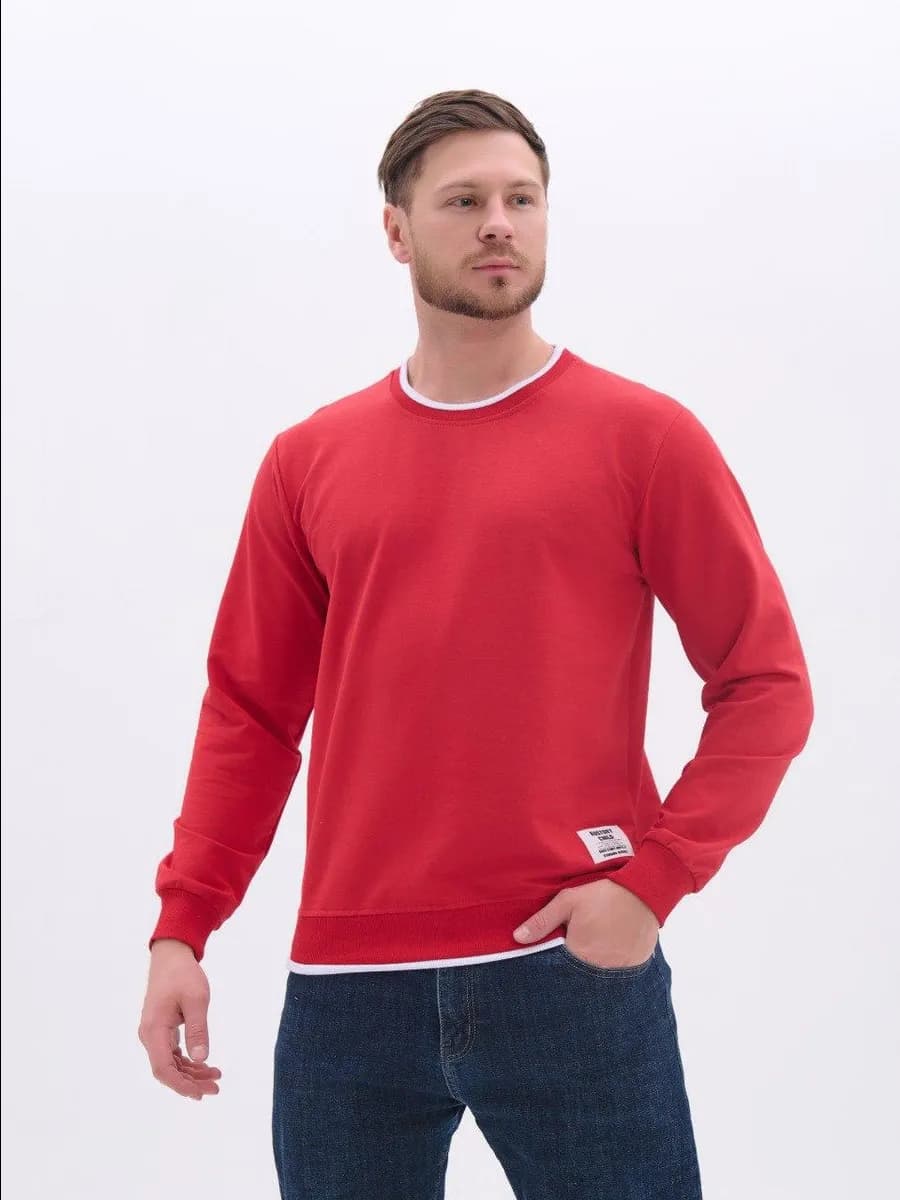 Однотонная толстовка с окантовкой лонгслив