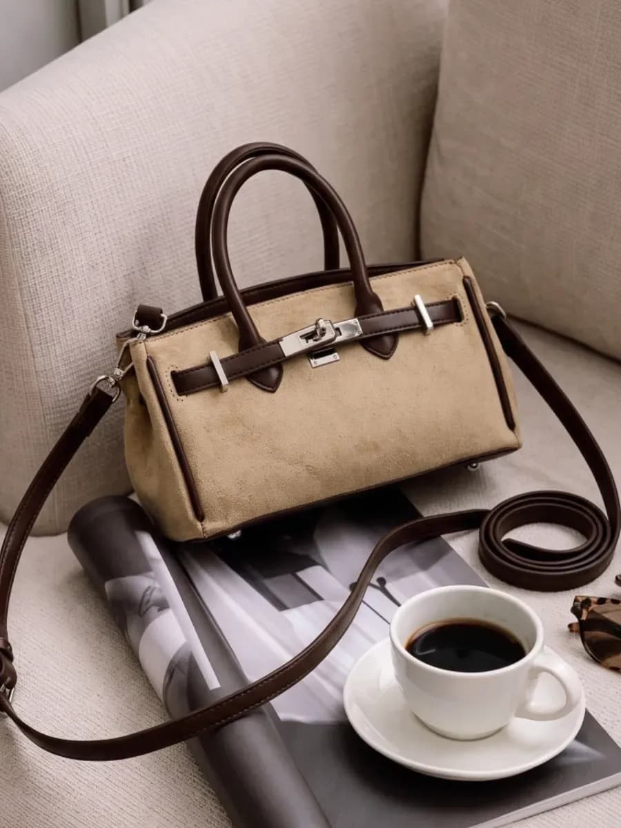 Сумка замшевая маленькая в стиле Hermes