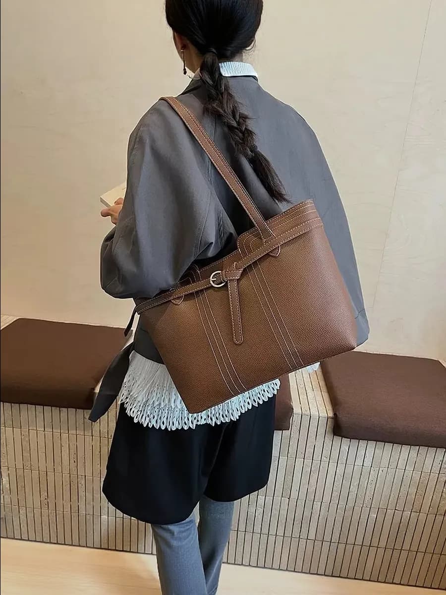 Сумка на плечо кожаная на учебу а4 тоут с ручками