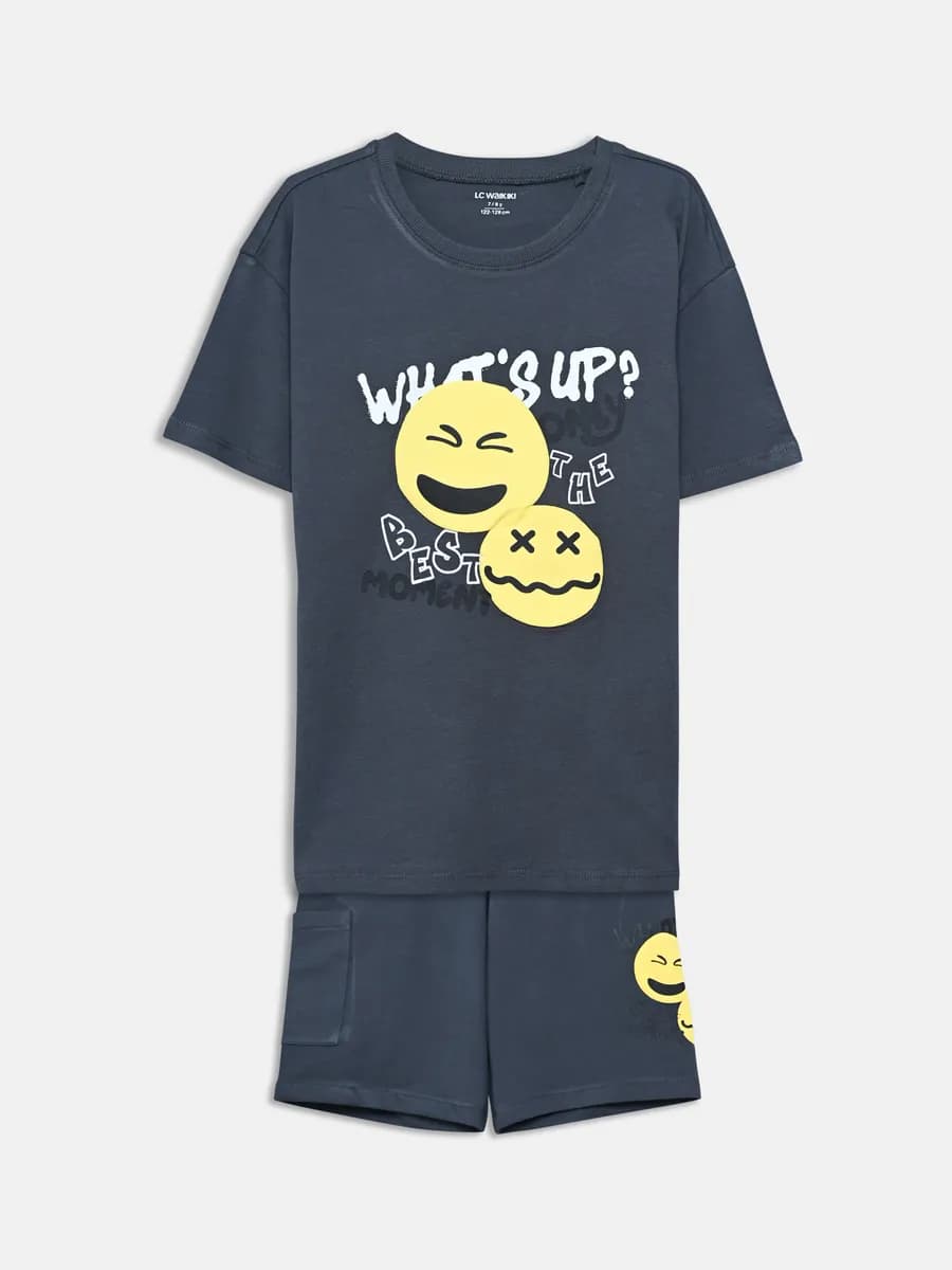 Футболка и шорты с принтом для мальчиков, 2 упаковки