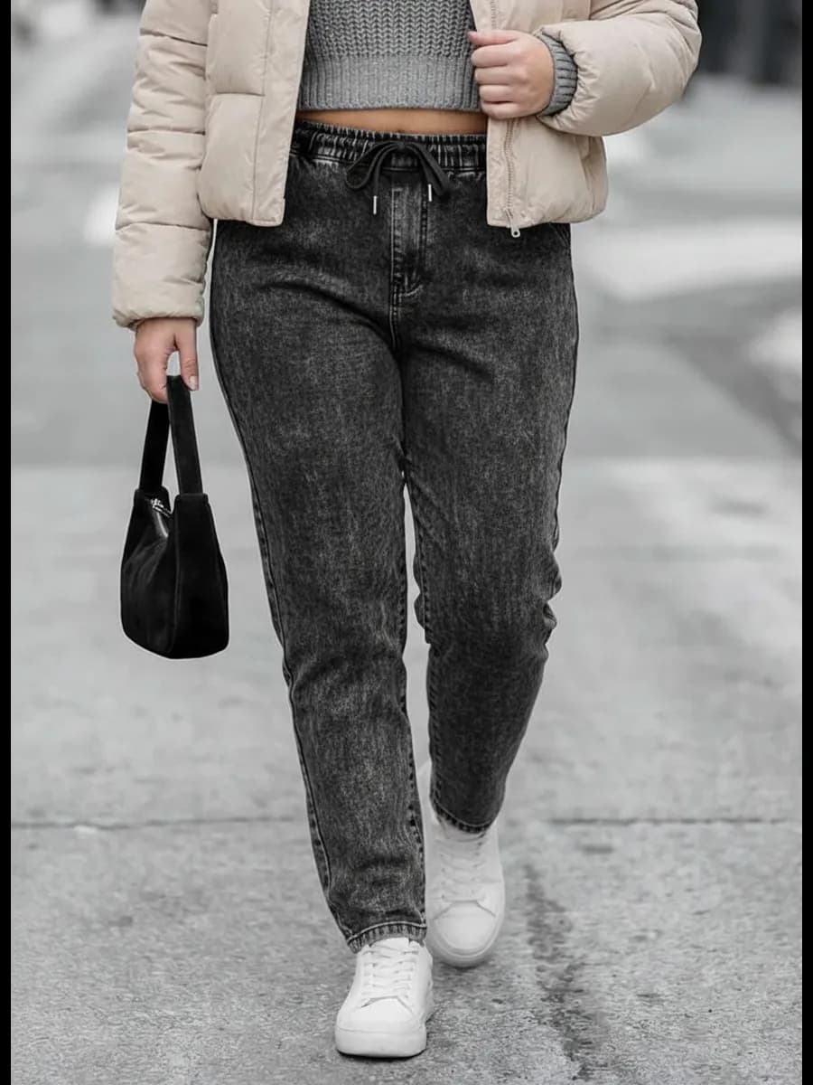 Джинсы больших размеров на резинке