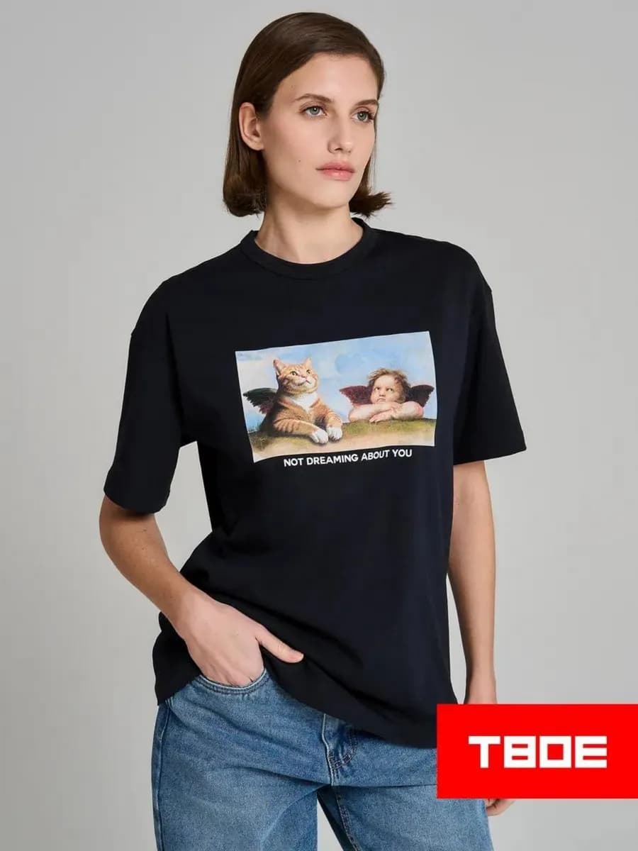 Футболка из хлопка с принтом