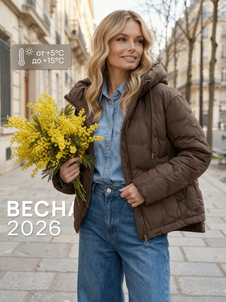 Куртка демисезонная весенняя 2026 с капюшоном