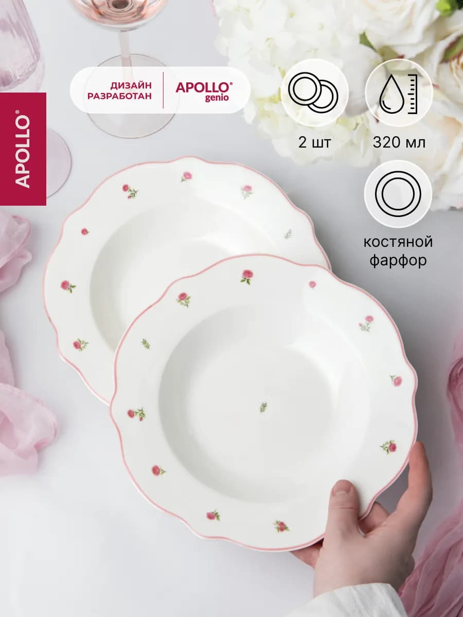 Набор суповых тарелок French rose 320 мл 2 предмета