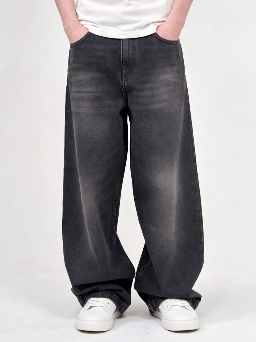 Джинсы багги широкие подростковые