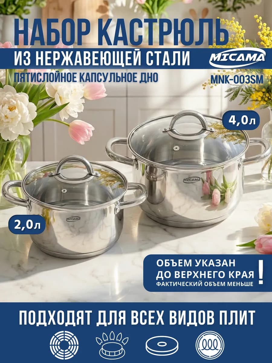 Набор кастрюль из нержавеющей стали