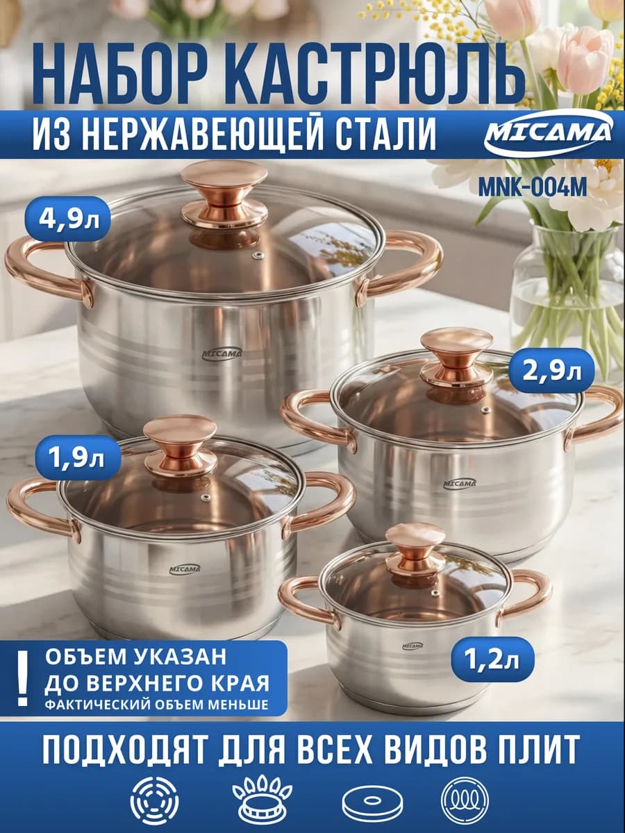 Набор кастрюль из нержавеющей стали