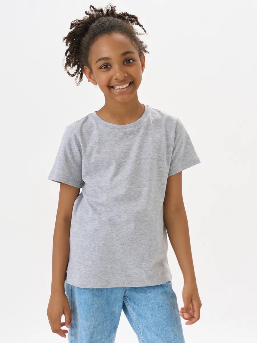 Футболка детская 100% хлопок серый меланж