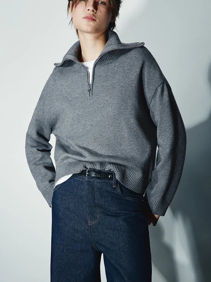 Джемпер на молнии с воротником