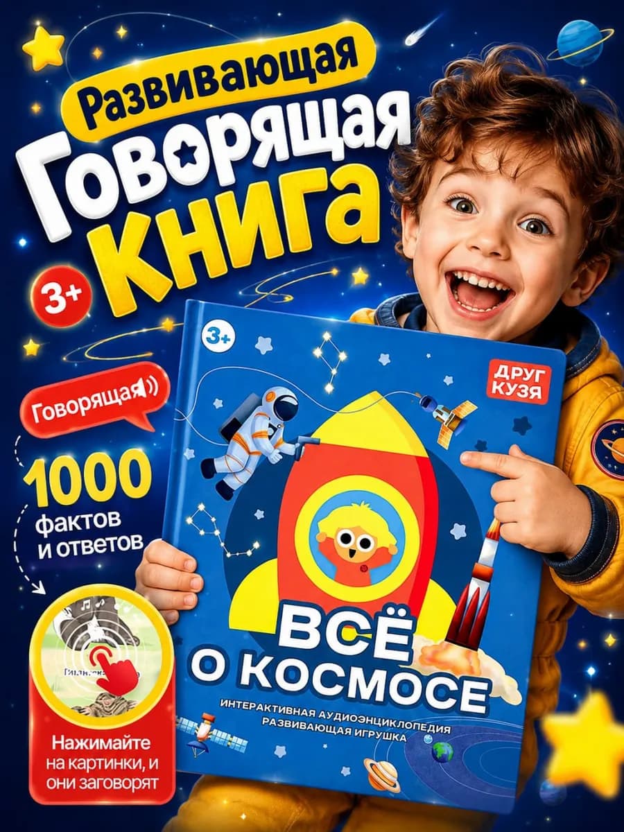 Интерактивная энциклопедия Космос говорящая книга для детей