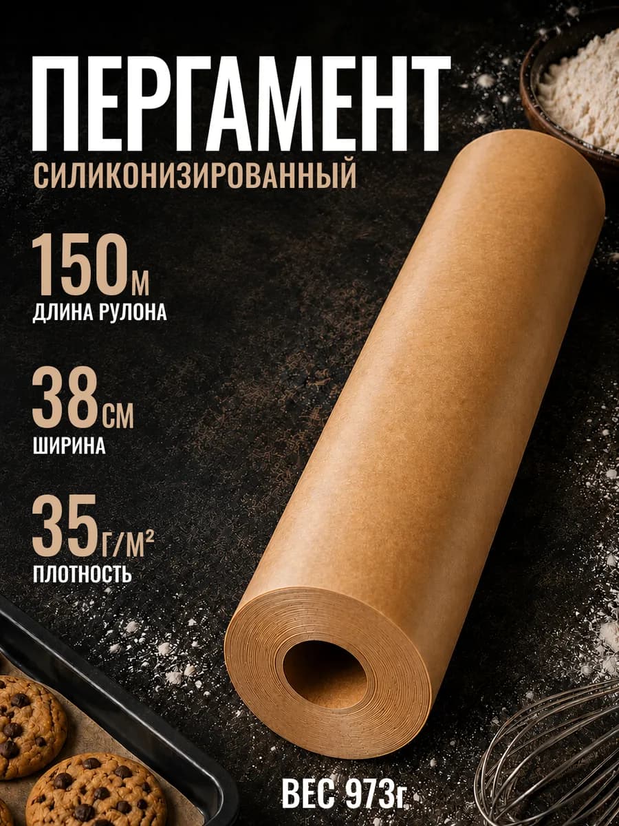 Бумага для выпечки силиконизированная пергамент 150м38см