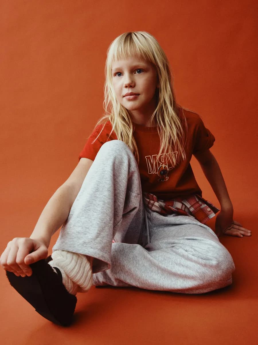 Брюки свободные трикотажные с двойным поясом